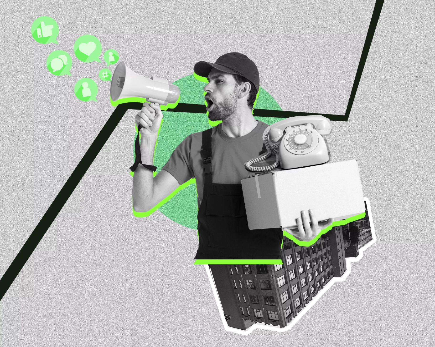 Profissional de Marketing com Megafone